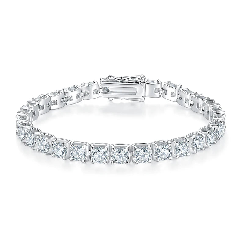 Usa Stock Hip Hop Jewelry 18K Bracelet 3Mm 4Mm 5Mm Moissanite Round Gold Plated Sterling Silver 925 Tennis Bracelet
