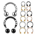 Surgical Steel 16G Horseshoe Barbell Front PaveZircon Nose Ring Hoop Labret Lip Ear Cartilage Tragus Daith Piercing Jewelry