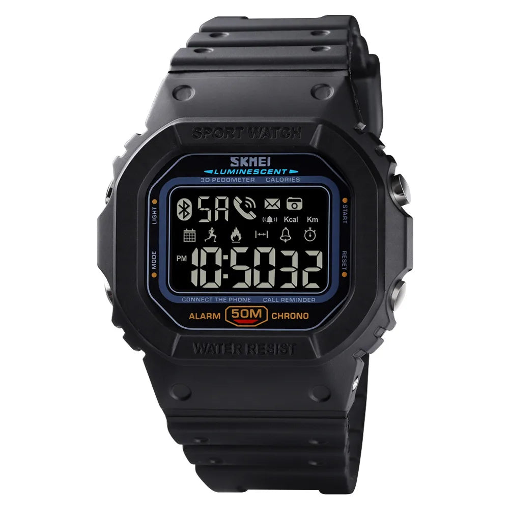 Skmei 1629 Men Sport Wristwatch Pedometer Fitness Waterproof Digital Smart Watch