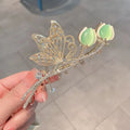 Rhinestone Butterfly Women Hair Claw Hair Clips Elegant Opal Butterfly Ponytail Clip Large Shark Clip Headdress Hair Accessories
