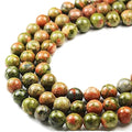 Hot Selling 8mm Natural Unakite Crystal Gemstone Beads Loose round Stone Beads for DIY Jewelry Making