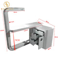 Modern Commercial LED Nail Table with Dust Collector Black Salon Furniture for Mall & Workshop Use