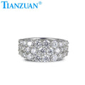 925 Sterling Silver Ring with Round Shape DF White Moissanite Main Stone for Ladies and Girls Engagement