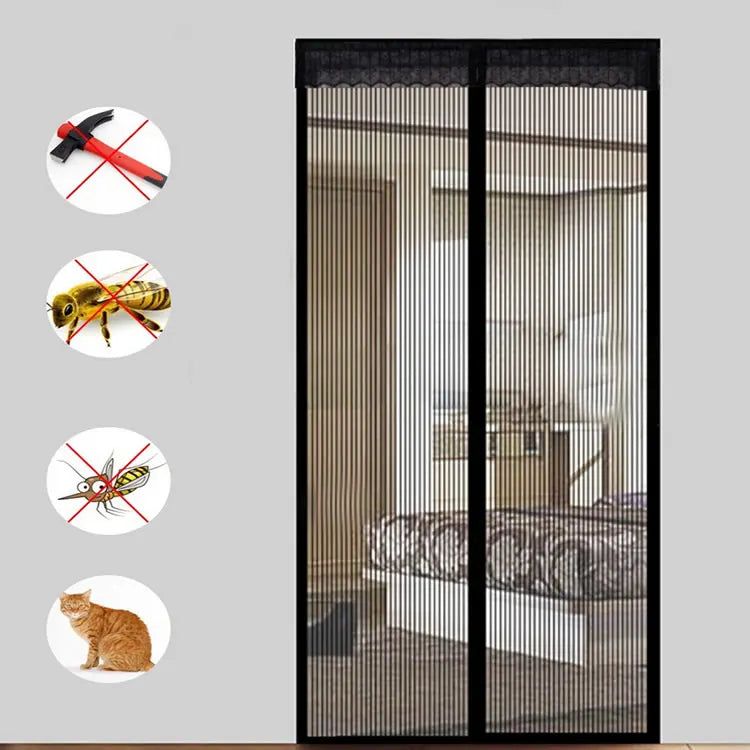 Wholesale Customized Anti-Mosquito Magnetic Door for Hotels Modern Style Polyester Fiber Netting DIY Screen Glass Fiber Net