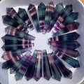 Wholesale High Quality Rainbow Fluorite Crystal Pendulum Pendant Hand Carved Folk Crafts Polished