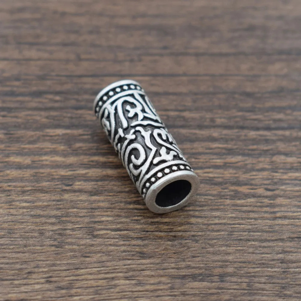 Hot Selling Tube Beard 7mm Hole Dreadlocks Viking Beads