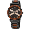 quickshipment Luxury Wood Watch for Men Custom Logo Quartz Movement Chronograph Dial Display Pointer Band Width 22mm OEM