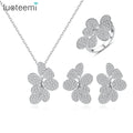 LUOTEEMI Elegant Women Cubic Zirconia Jewelry Set Indian Wedding Bridal Jewellery Jewelry Sets