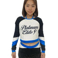 Custom Sublimation Long Sleeve Cheerleading Uniforms Metallic Fabric Custom Crop Top