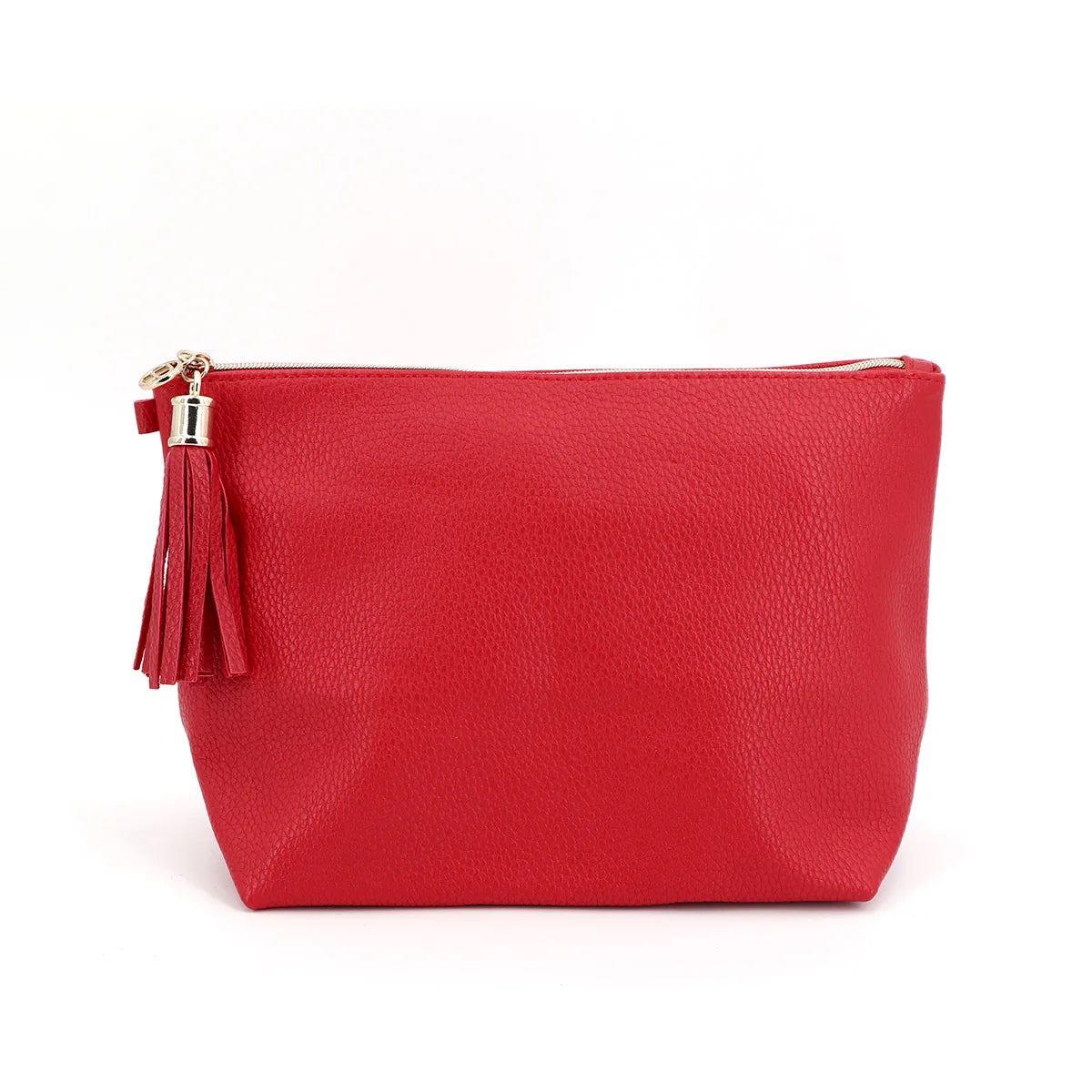 Newest Style Simple Elegant Tassels Clutch Bag Hand Bag Customized Women's Solid Tassel PU Leather Cosmetic Travel Bag