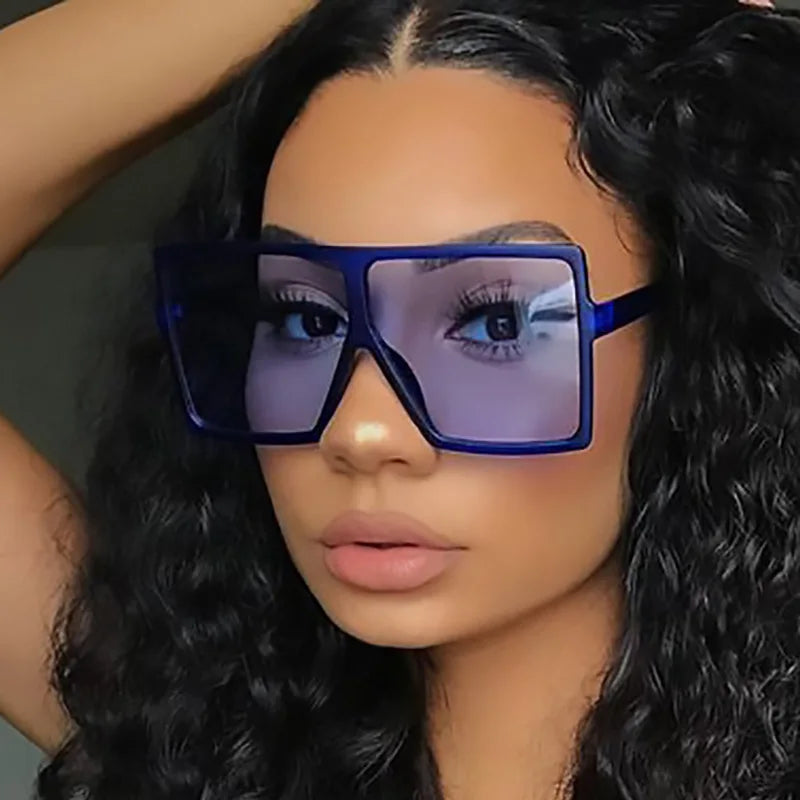 2021 Newest Fashion Oversize Metal Hinge square Sunglasses Women Men Eyewear Shade Vintage Sun Glasses Wholesale Custom Goggles