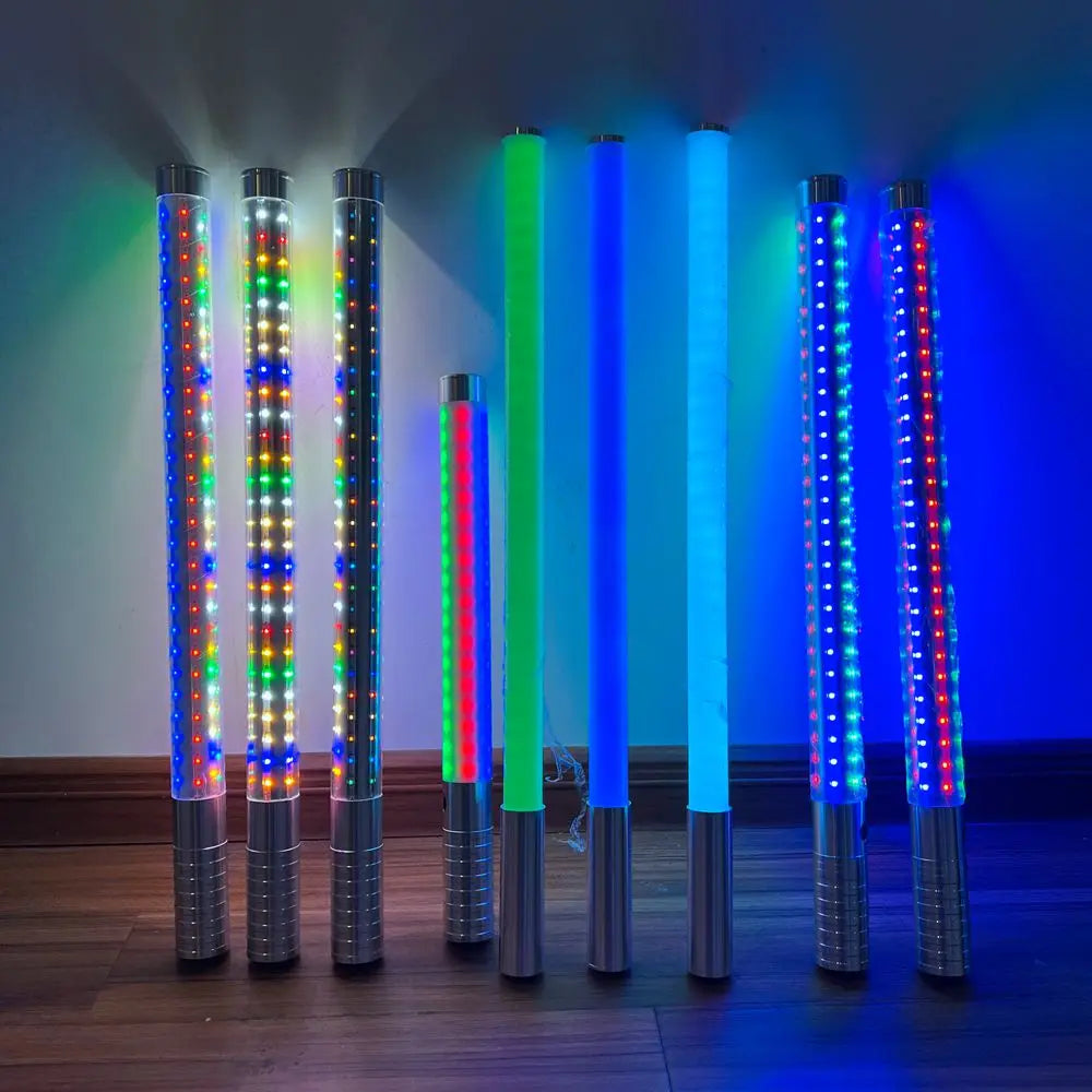 80cm 120cm 200cm Rechargeable Aluminum LED Strobe Baton Colorful Sparkler Light LED Dance Wand for bar DJ Party Bar Nightclub