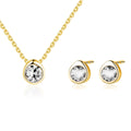 2026 CZCITY Minimalist Stud Earring Simple Earing Necklace Korean Women Geometric Fine Jewelry Set Wholesale