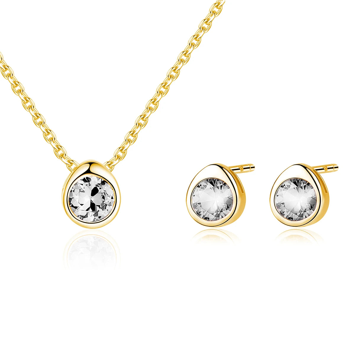 2026 CZCITY Minimalist Stud Earring Simple Earing Necklace Korean Women Geometric Fine Jewelry Set Wholesale