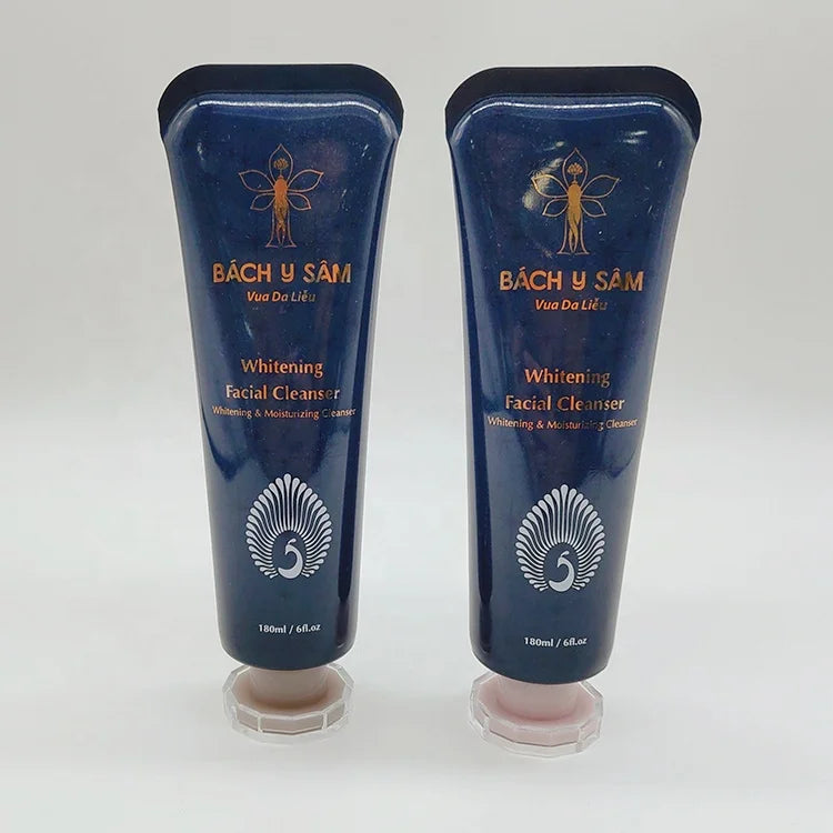 Best Quality 150ml Plastic Facial Cleanser Body Lotion Tube Round Lid Screw Cap Glossy Surface Customized Color for Cosmetic Use