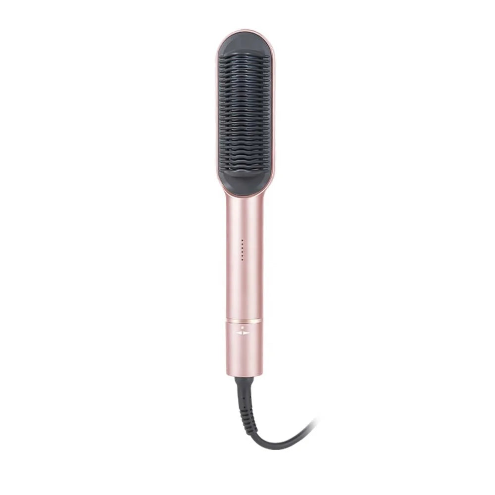 Advanced Negative Ionic Flat Iron Steam Hair Straightener Brush Anti-Scald Steamer 30s Fast Heating Hair Straightener Comb