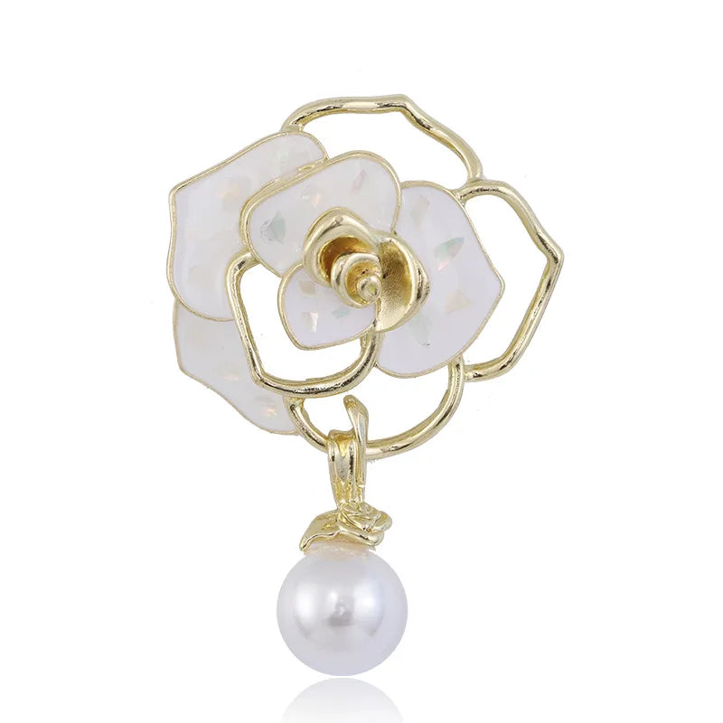 MM3341 Fashion Camellia Flower Brooch Women Flower Brooch Jewelry Wholesale