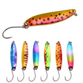 WEIHE 4.5cm 5g 6 Colors Artificial Metal Fishing Lure Copper Colorful Fishing Bait Spoon with Single Hook Pesca