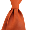 China Suppliers Wholesale Handmade Men Business Fashion Solid Color Necktie Exquisite Grosgrain 100% Silk Woven Burnt Orange Tie
