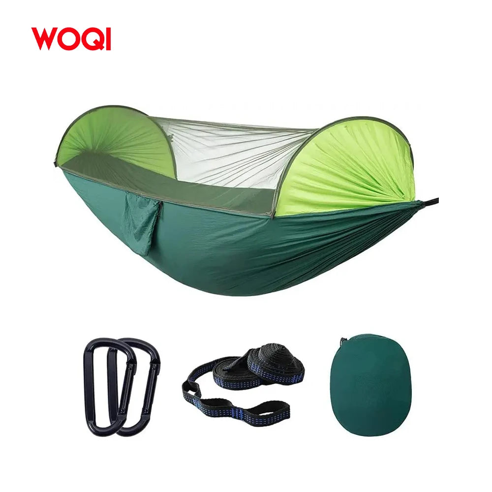 Woqi High-end  Aerial Unicolor Tree Boat Pop up Mosquito Net Hammock With Bug Net