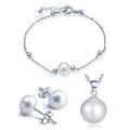 Fashion Pearl Earrings Bracelet Necklace Women Jewelry Sets