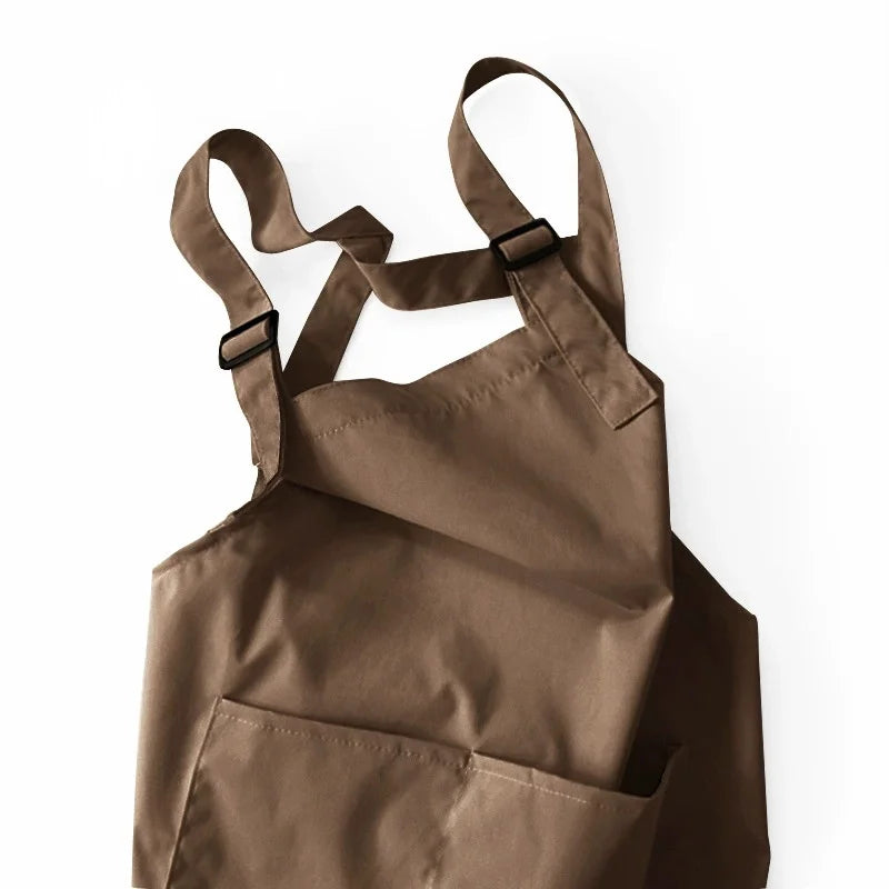 Customized Cotton Double Shoulder Apron Waterproof Bib Workwear Printed Design Washable Eco-friendly Durable for Foreign Trade