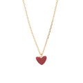 Custom Valentine's Day Gift 925 Sterling Silver Small Heart Necklace New Fashion Gold Plated Red Heart Necklace Pendant