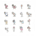 Light Luxury Simple Flower Earrings to Sample Custom Creative Zircon Diy Earrings 18K Gold Plated Ear Bone Studs for Girl