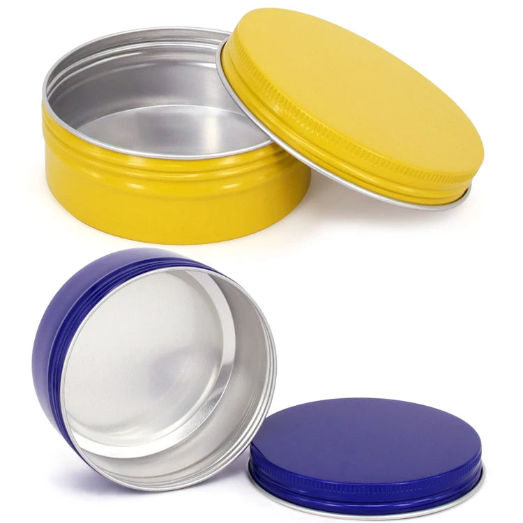 Colorful Printed 150ml Round Aluminum Tin Box Cosmetic Container with Screw Lid for Perfume Features Custom Logo Printing