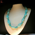 Fashion Gemstone Necklace Blue Turquoise Tumbler Necklace Jewelry