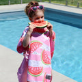 High Quality Custom Cartoon Print Microfiber Polyester Children Kids Surf Baby Hooded Beach Poncho Towel