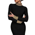 2025 Winter Fashion Banquet Elegant Long Sleeve Bandage Dinner Dresses for Women Beaded Backless Luxurious Maxi Evening Dresses