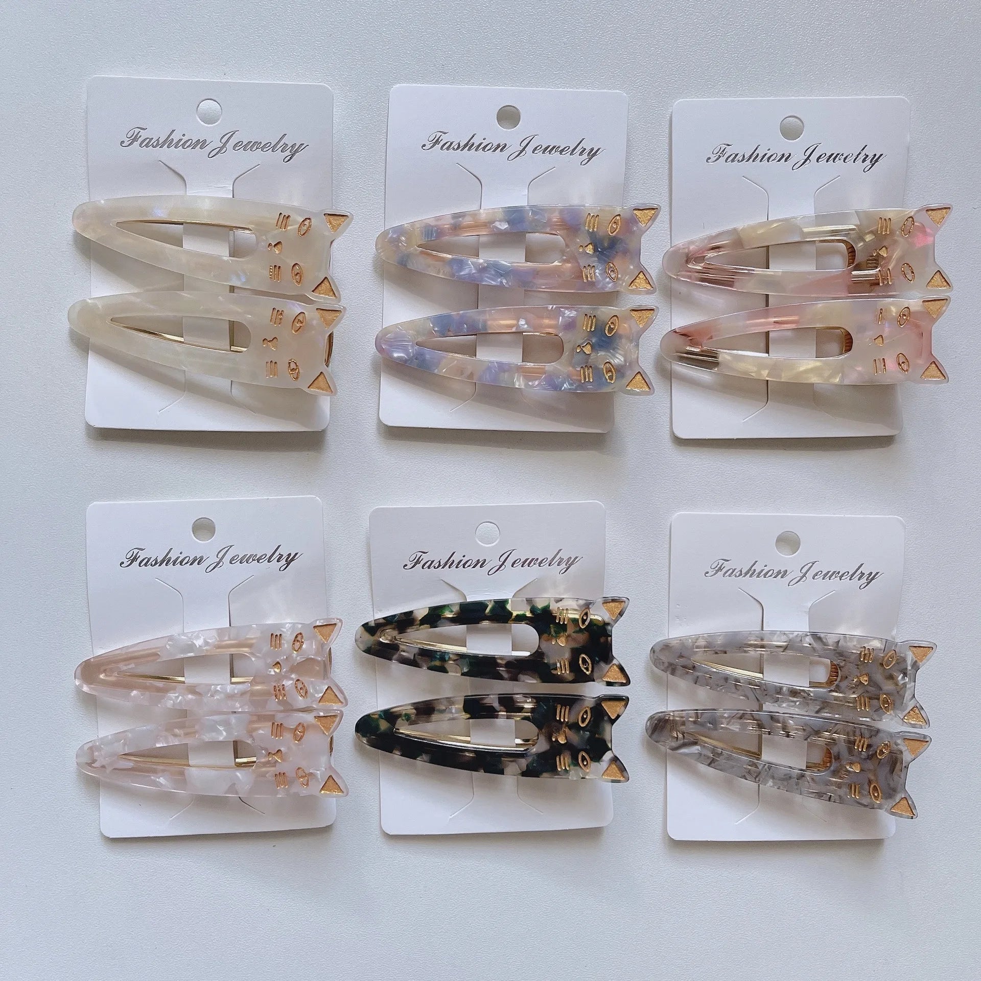 Factory Wholesale Acetate Hair Clip Japanese Cute Cat Hair Clip Girl Cartoon Bangs Hair Clip