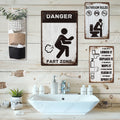 Toilet Vintage Metal Poster Sign Funny Tin Wall Sign Home Market Humor in Restroom Decor Bathroom Metal Plaque