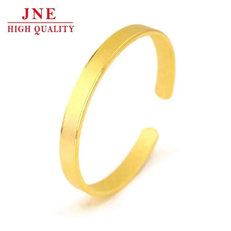 Vietnam Female Copper Plating 24K Thick Frosted Open-Ended Wedding Bracelet Imitation Gold Accessories Jewellery