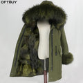 OFTBUY Women's Winter Parka Long Outerwear with Raccoon Fur Collar and Fox Fur Lining Waterproof Warm and Detachable Hood