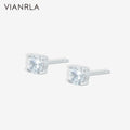 VIANRLA Stainless Steel Square 4mm CZ Earrings Anti Tarnish Jewellery Prevent Oxidation Prevent Allergies Simple Earring