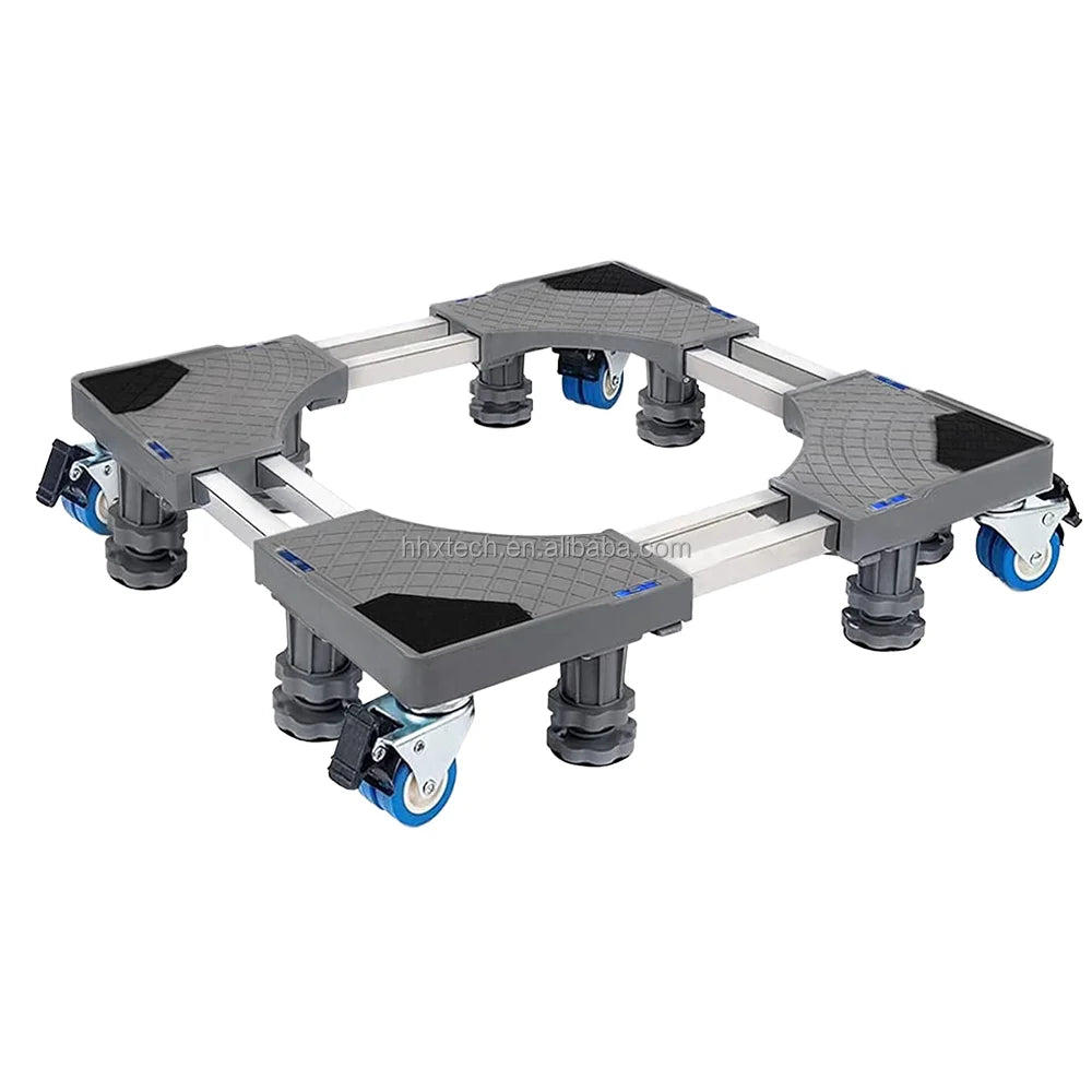 Mini Fridge Stand with 4 Locking Wheels Adjustable Dolly Washing Machine Stand Universal Stand Base