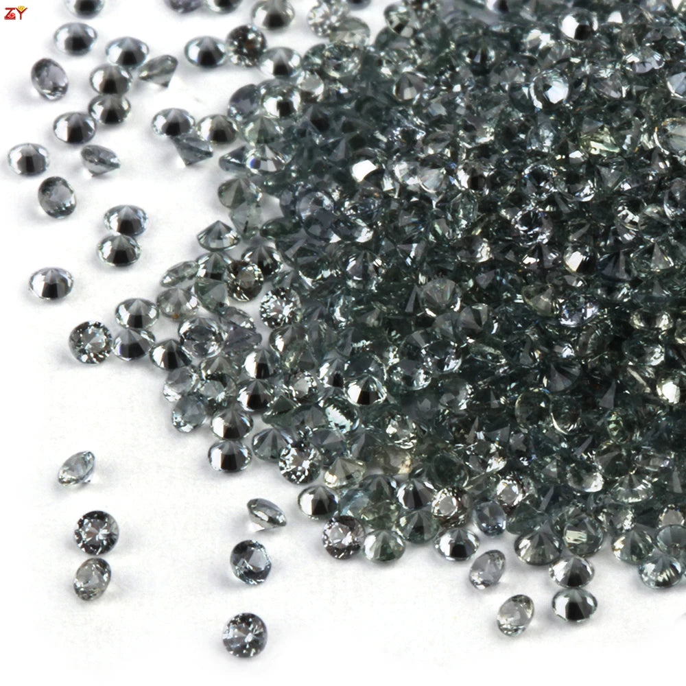 Factory Wholesale Price Semi-precious Stones 0.7mm to 3mm Round Shape 100% Natural Green Sapphire