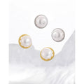 2024 New 925 Sterling Silver Minimalist Pearl Charm Stud Earrings for Girls