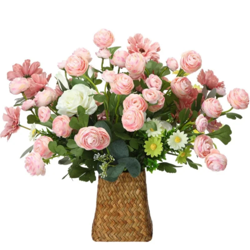 Artificial Ranunculus Flower Silk Mini Bulk Wedding Filler Flowers for Centerpieces Arrangements Bridal Shower Valentine Decor