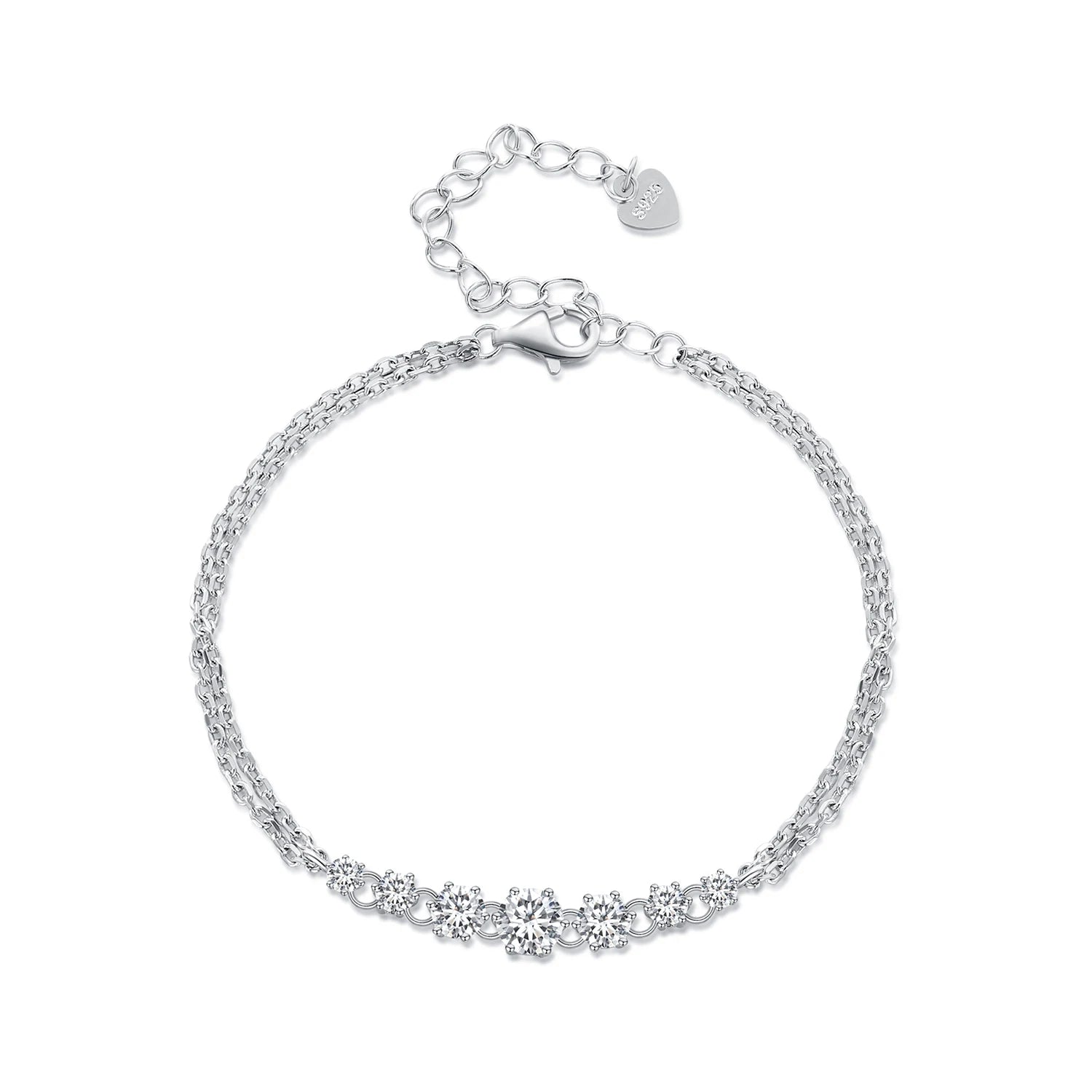 Sparkling Moissanite 18k Gold Plated 925 Silver Sterling Bracelet Adjustable Strand Bracelet for Women Engagement Fine Jewelry