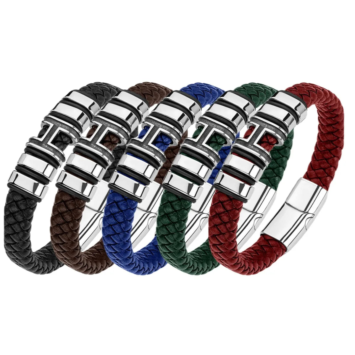 Men's Fashionable Magnetic Clasp Leather Wristband Bracelet Sense Design Accessory Jewelry Band