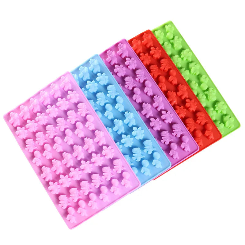 BPA Free 48-Hole Silicone Dinosaur Molds Dinosaur Shaped Candy Gummy Ice Cube Trays Cake Tools for Chocolate Chewing Gum