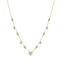 BQN01 RINNTIN Costume Silver Women Jewelry 14k Gold Plated Cz Diamond Bezel Chandelier Necklace Women