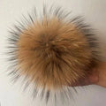 Big Natural Fur Pom Raccoon Fur Pom Ball for Hats Fur Balls Pompon with Snap DIY Poms for Scarves Shoes Boots