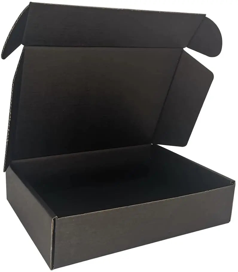 Custom Logo Black Recyclable Shipping Boxes for Small Business Embossing Small Corrugated Mailer Boxes for Packaging Gift Use