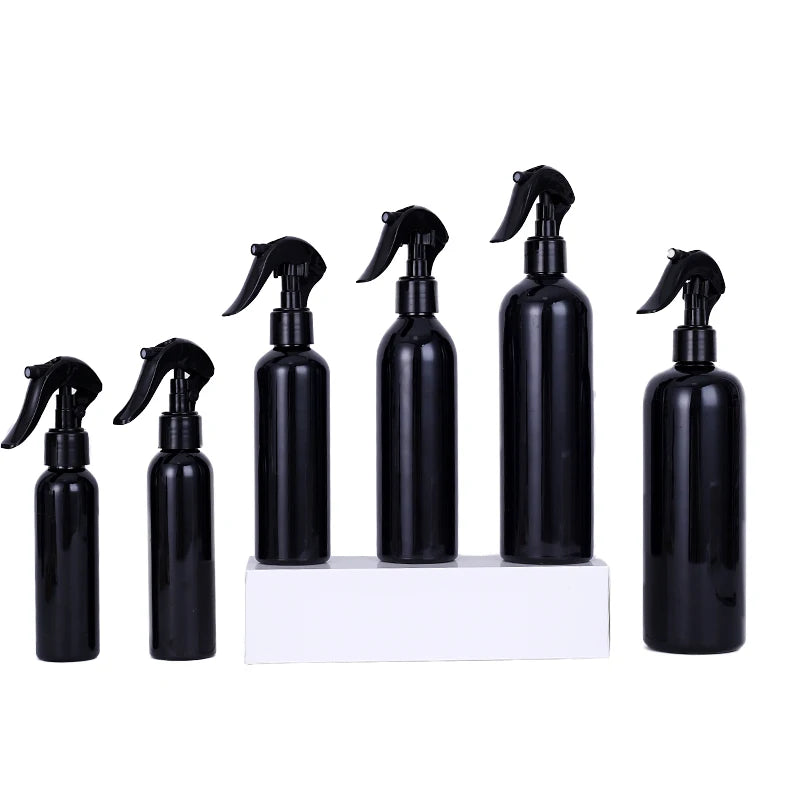 30ml 50ml 100ml 500ml Mist Continuous Spray Bottle 200ml 300ml Plastic Trigger Spray Bottle with Black Cap for Hairdresser