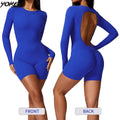 YOKE Women Fast Dry Butt Lifting Naked Feeling Workout Wear Slim Gym One Piece Back Hole Yoga Jumpsuit Bodysuit