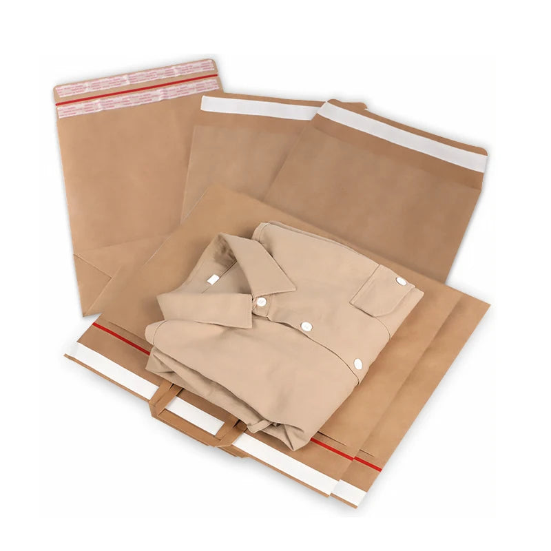Envelopes Packaging Kraft Package Recyclable Clothing Custom Logo Package Pack Envelope Mailer A4 Shipping Mailing Bag Envelopes
